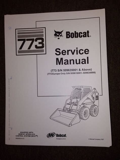 773 bobcat skid steer repair manual|bobcat 773 years made.